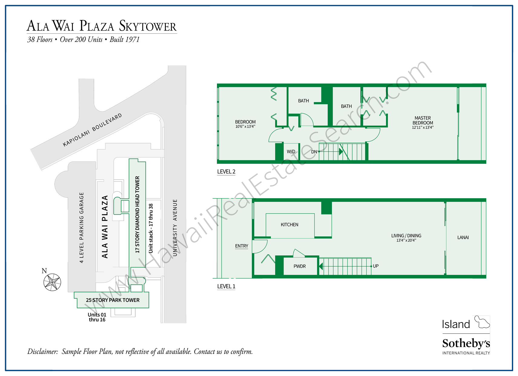 Map of Ala Wai Plaza Skyrise and Floor Plan